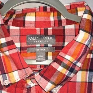 Men's 97% Cotton FALLS CREEK Button down Plaid‎ Shirt, Colorful, Casual XXXL